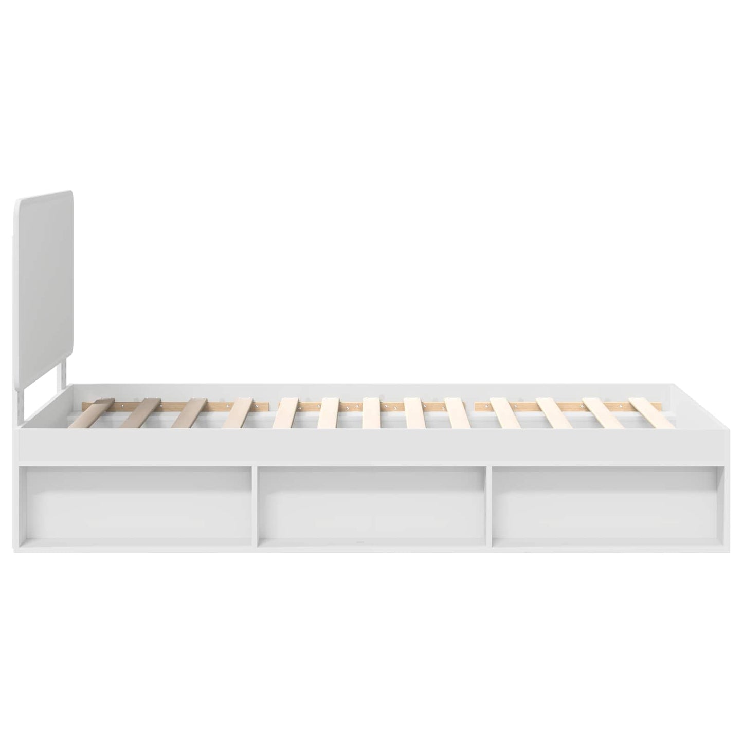 Bed Frame with Headboard White 90 x 200 cm Solid Pine Wood