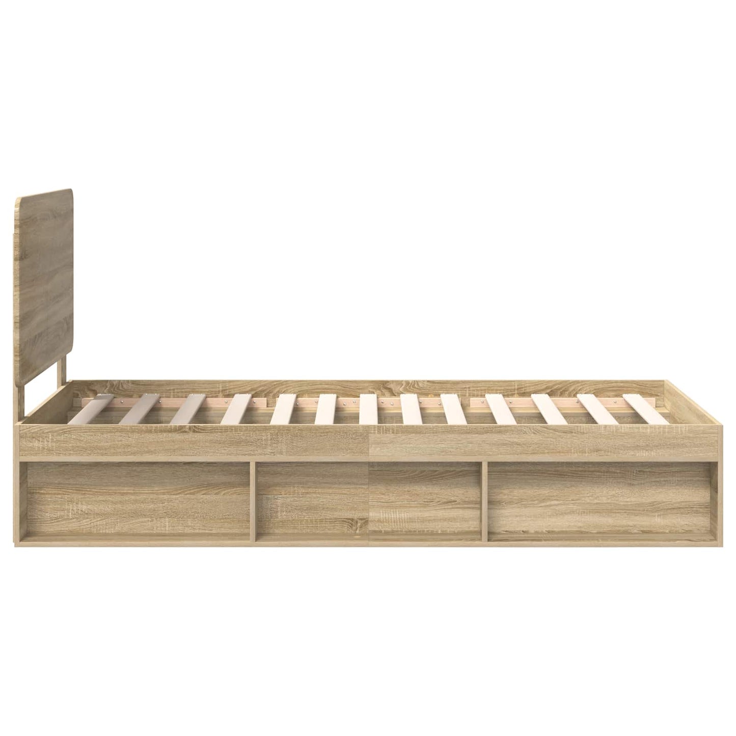 Bed Frame with Headboard Sonoma Oak 90 x 200 cm Solid Pine Wood