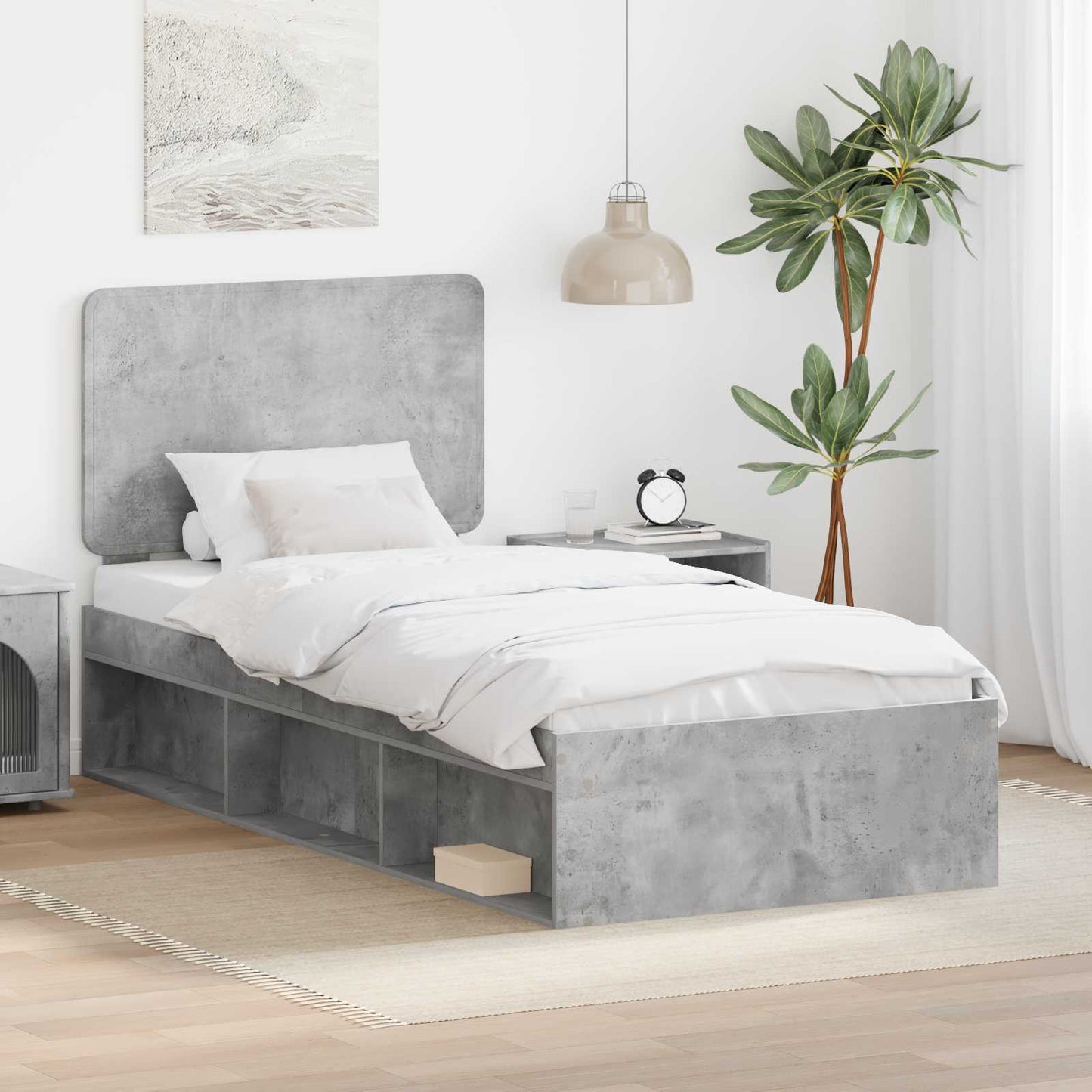 Bed Frame with Headboard Concerte 90 x 200 cm Solid Pine Wood