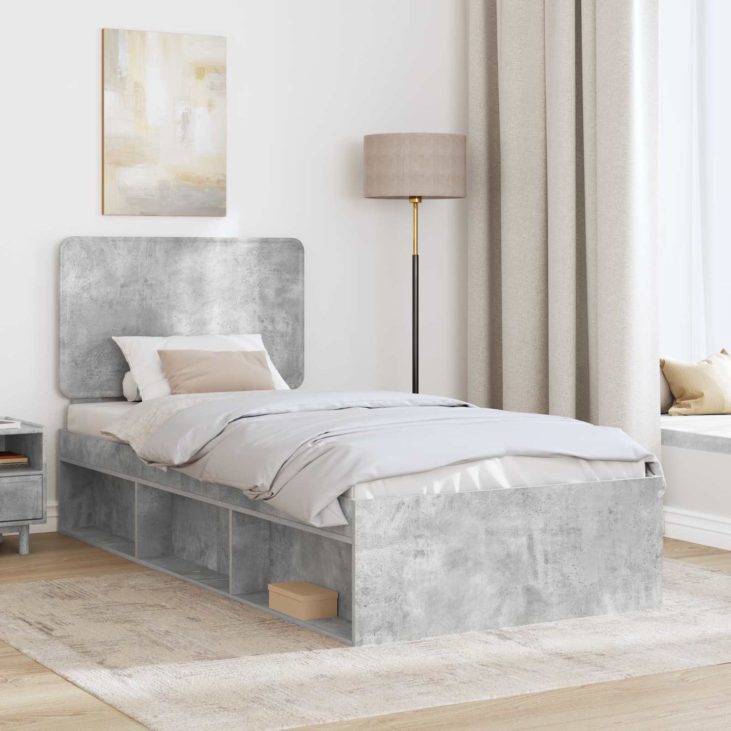 Bed Frame with Headboard Concerte 90 x 200 cm Solid Pine Wood