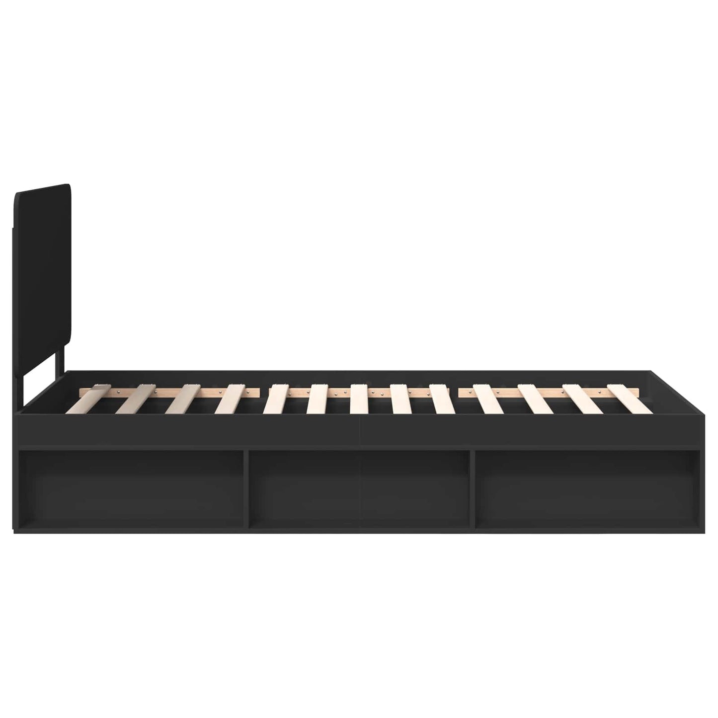 Bed Frame with Headboard Black 90 x 190 cm Solid Pine Wood