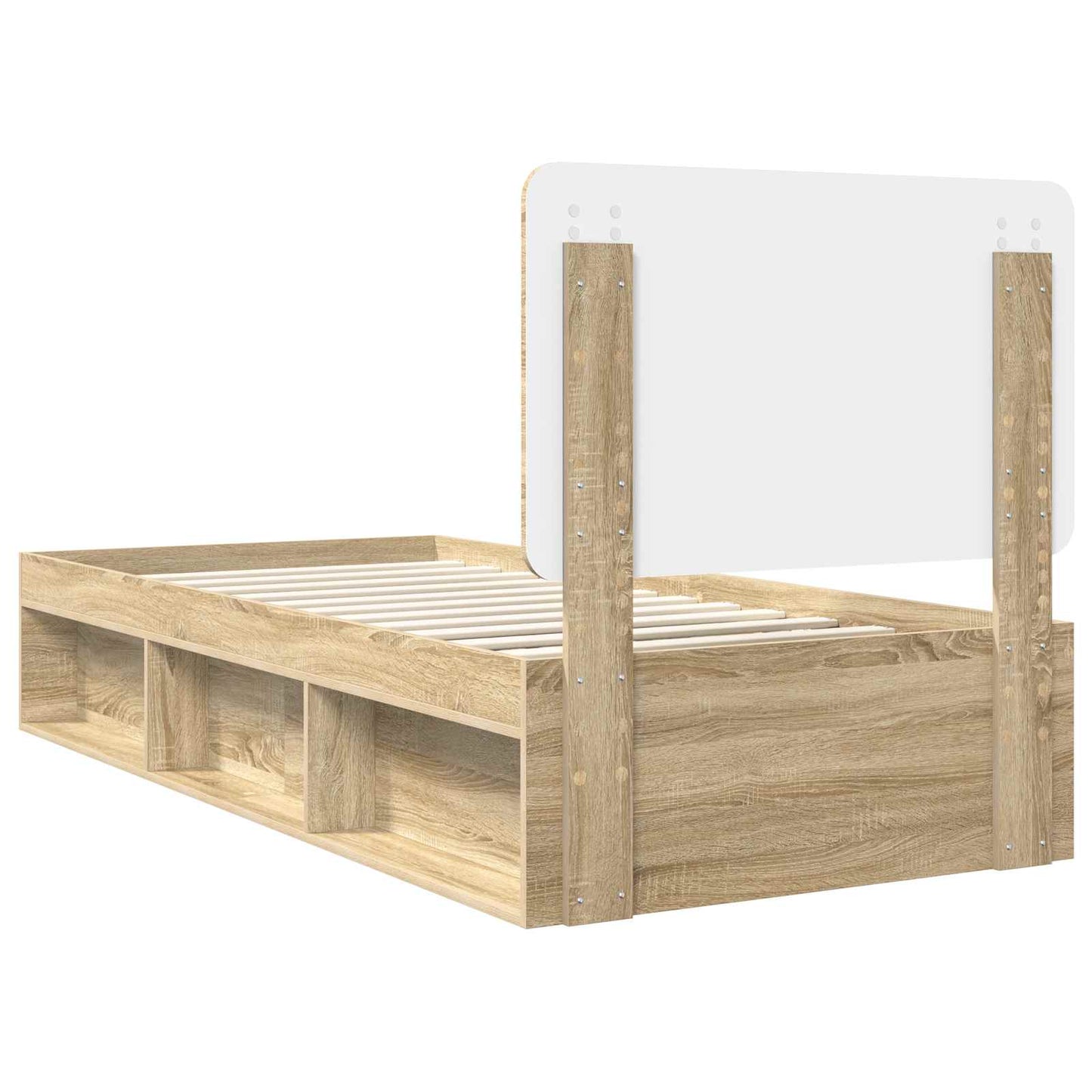 Bed Frame with Headboard Sonoma 90 x 190 cm Solid Pine Wood
