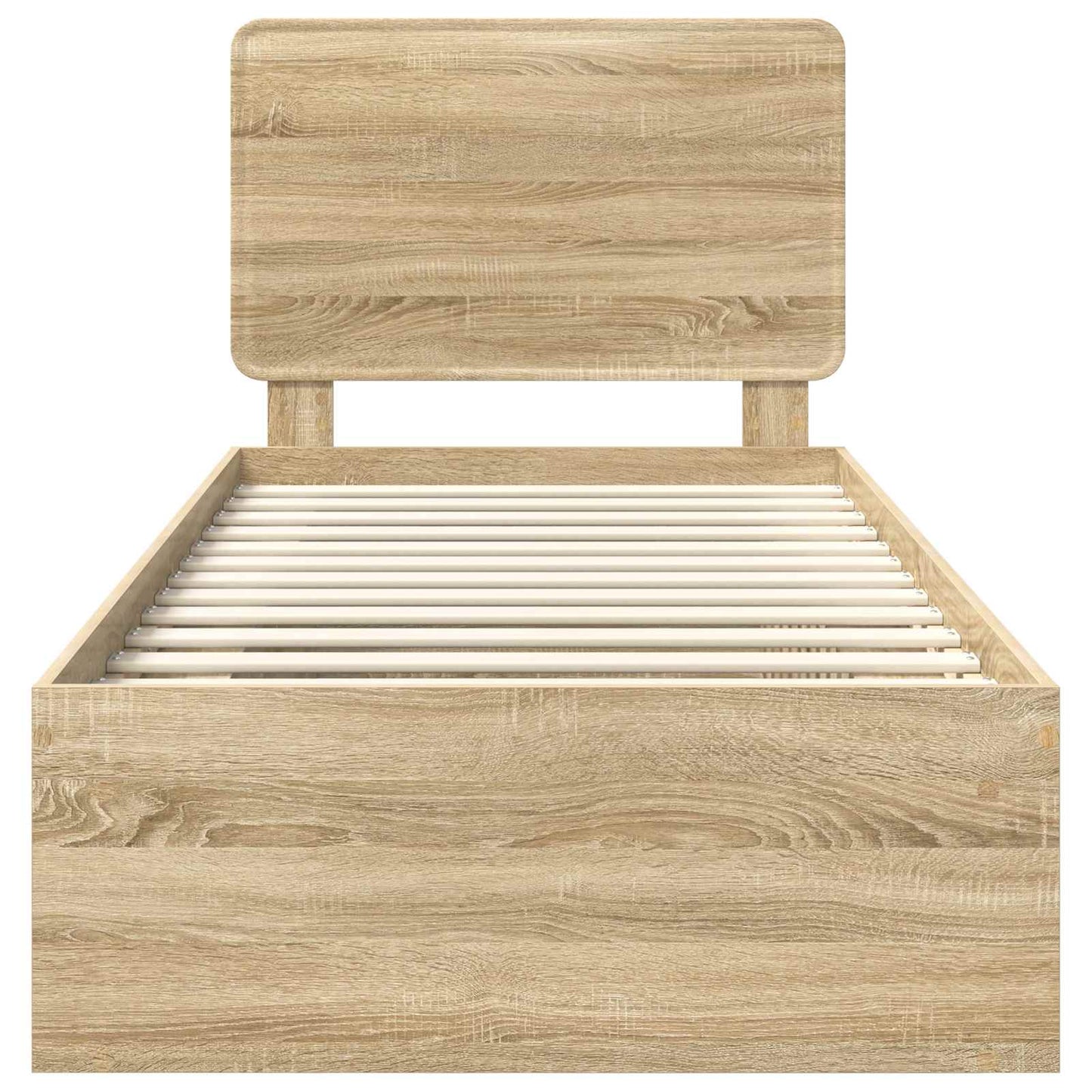 Bed Frame with Headboard Sonoma 90 x 190 cm Solid Pine Wood