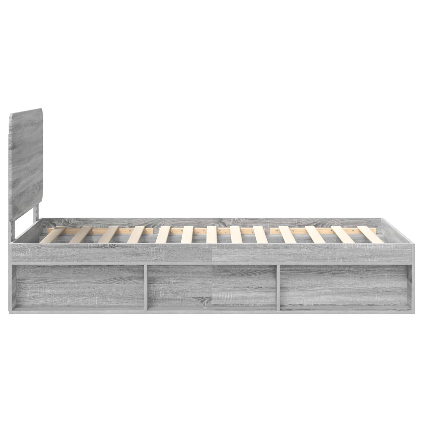 Bed Frame Grey Sonoma 75 x 190 cm Solid Pine Wood