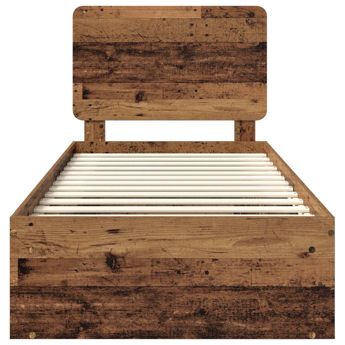 Bed Frame with Headboard Old Wood 75 x 190 cm Solid Pine Wood