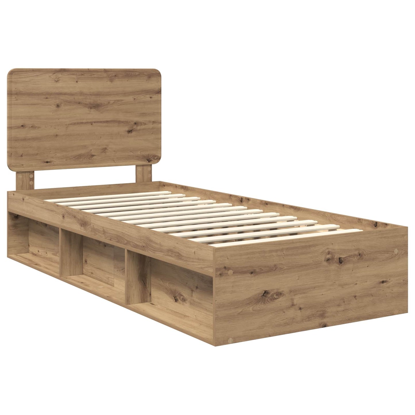 Bed Frame Artisian Oak 75 x 190 cm Solid Pine Wood