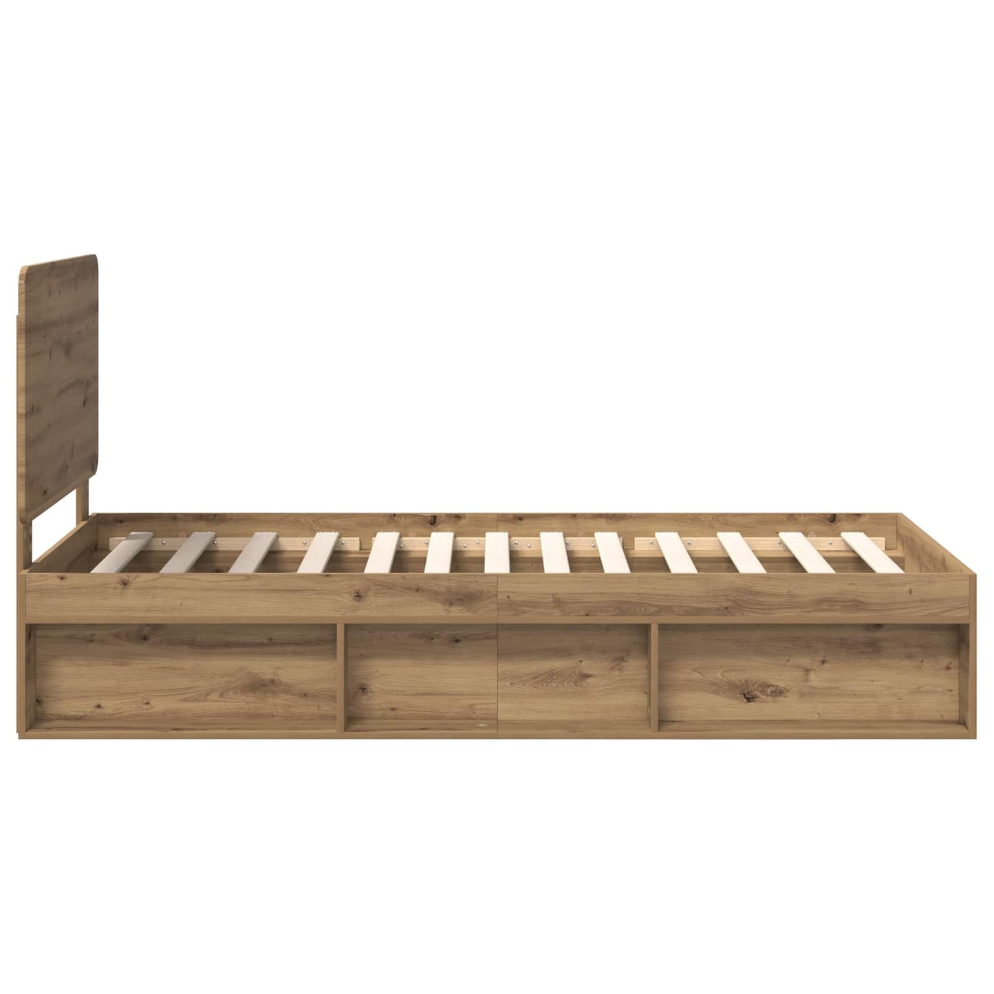 Bed Frame Artisian Oak 75 x 190 cm Solid Pine Wood