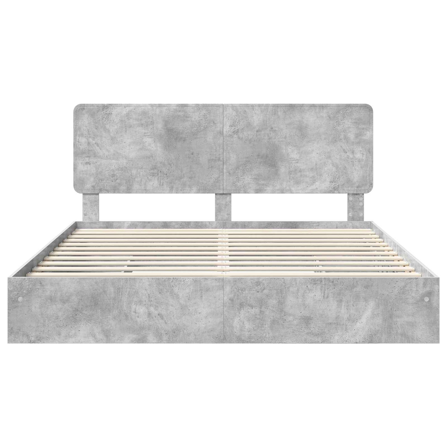 Storage Bed Concrete Grey 200 x 200 cm Engineered Wood