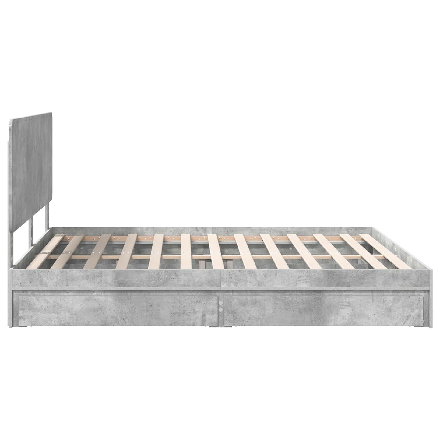 Storage Bed Concrete Grey 200 x 200 cm Engineered Wood