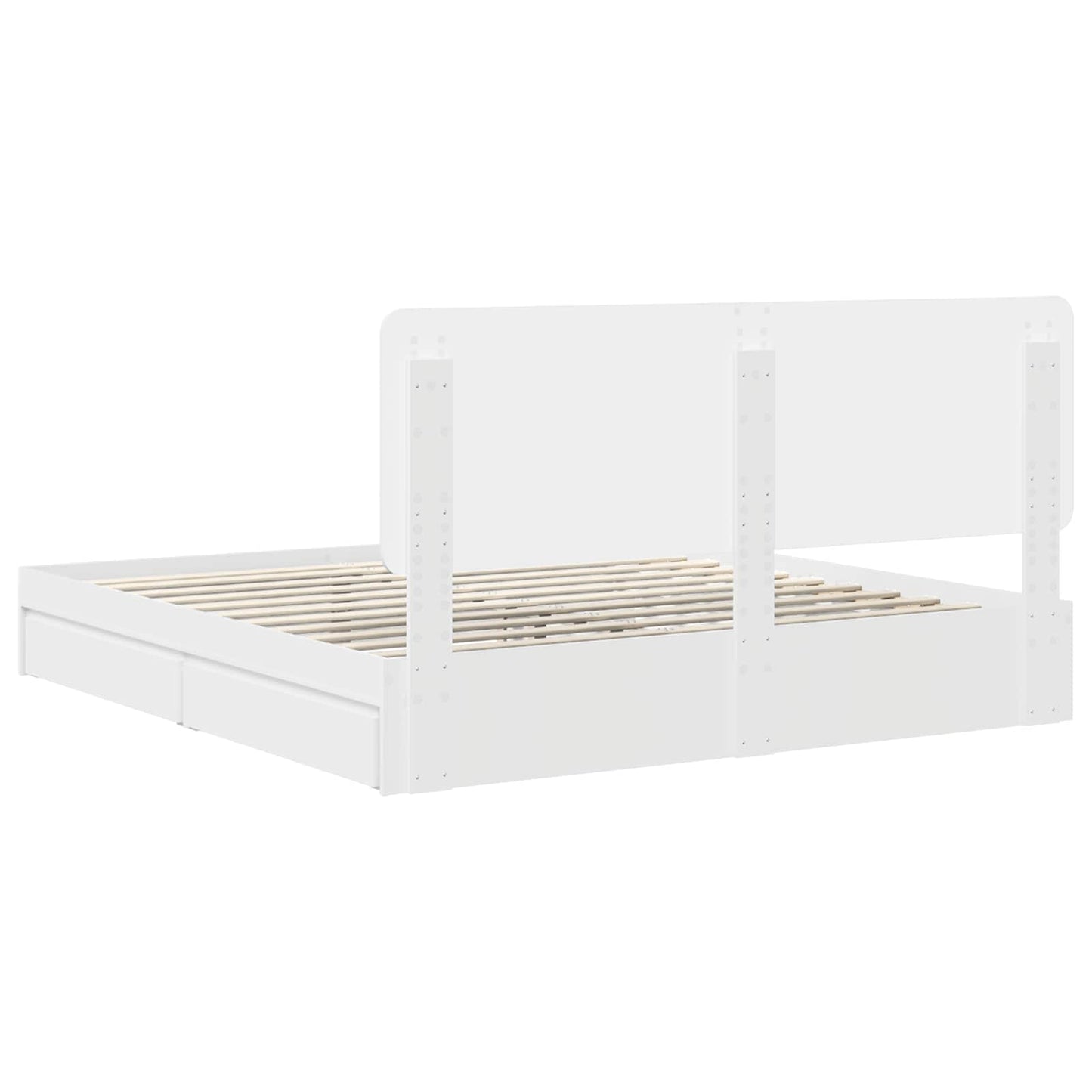 Storage Bed with Headboard White 180 x 200 cm Engineered Wood