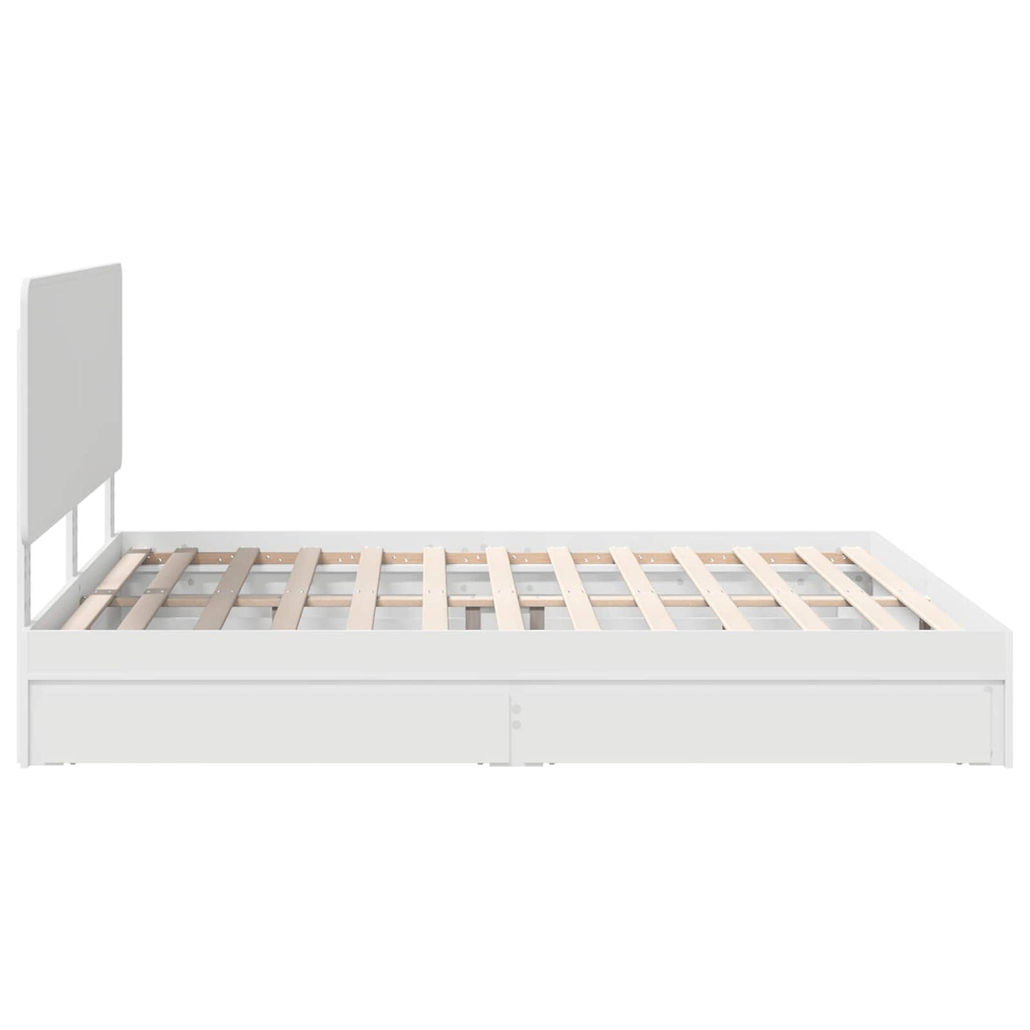 Storage Bed with Headboard White 180 x 200 cm Engineered Wood