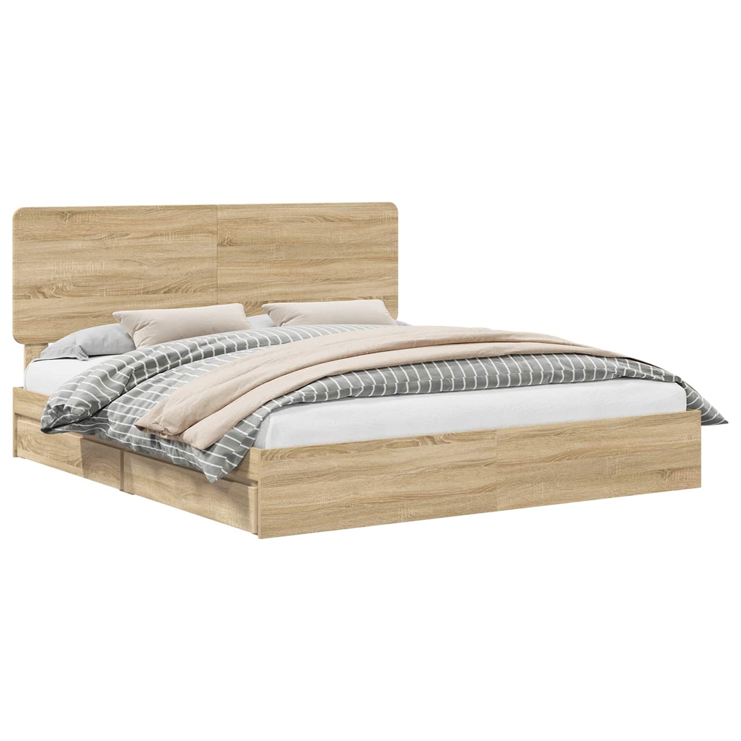 Storage Bed with Drawer Sonoma Oak 180 x 200 cm Engineered Wood