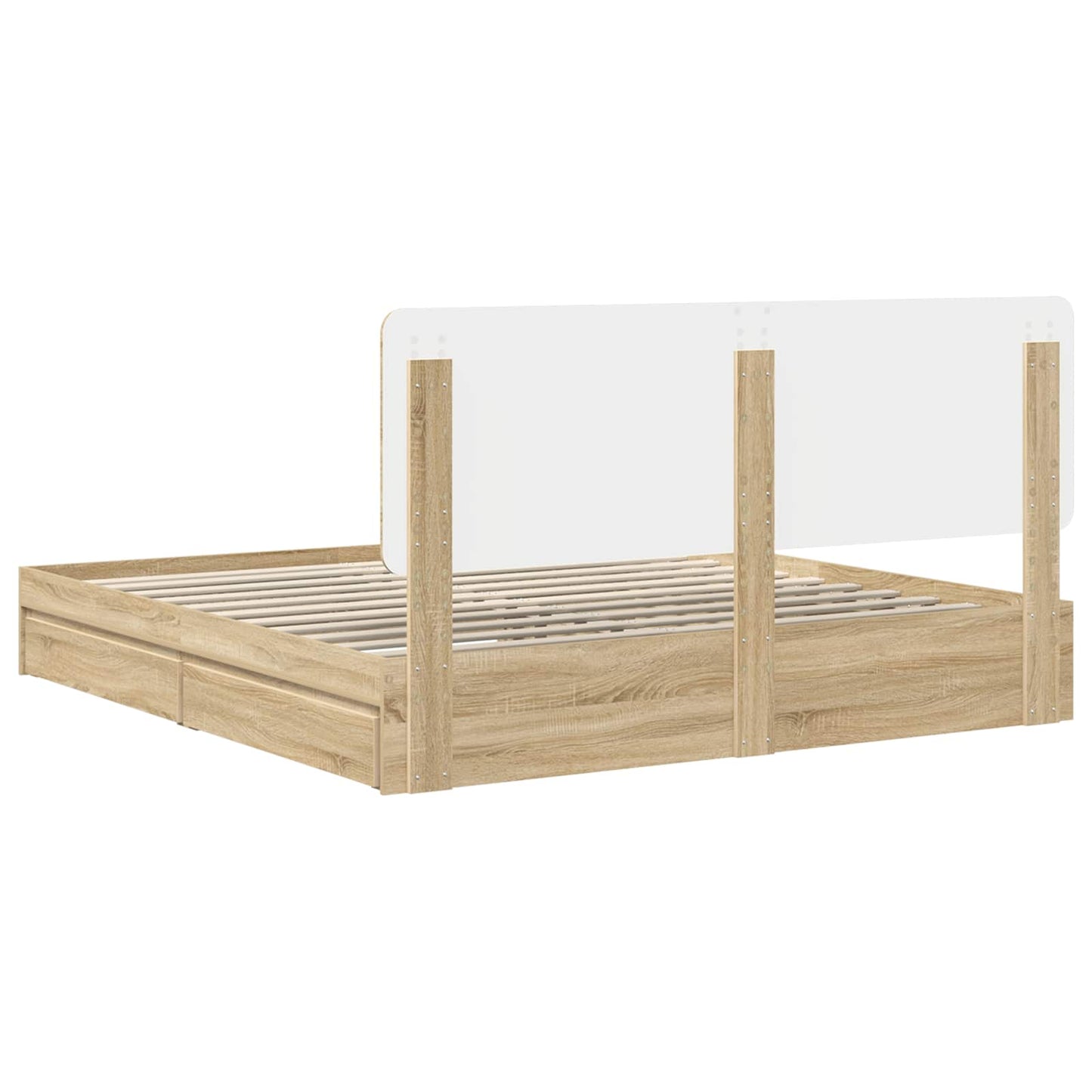 Storage Bed with Drawer Sonoma Oak 180 x 200 cm Engineered Wood