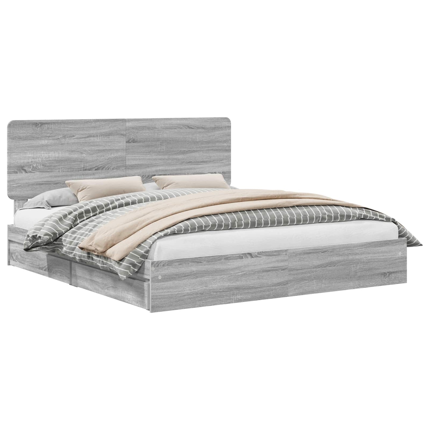 Storage Bed Grey Sonoma 180 x 200 cm Engineered Wood
