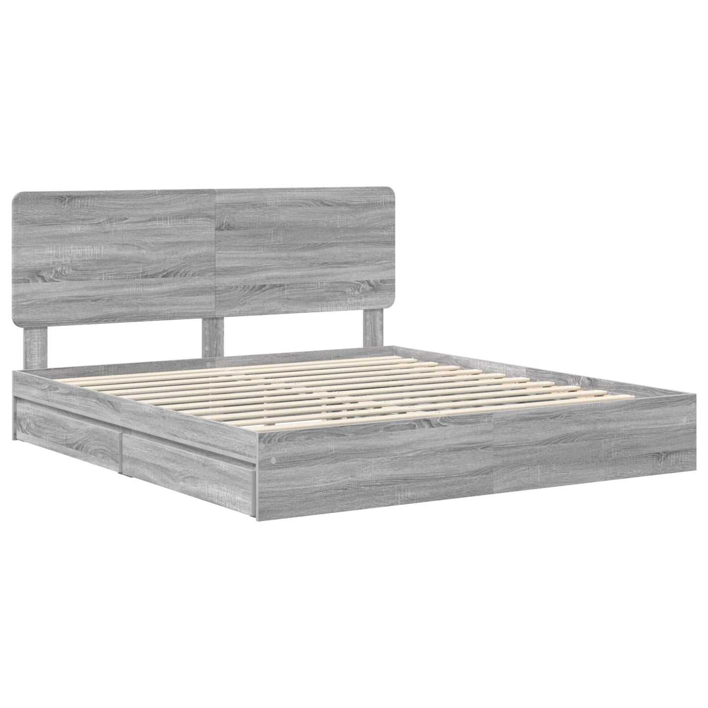 Storage Bed Grey Sonoma 180 x 200 cm Engineered Wood