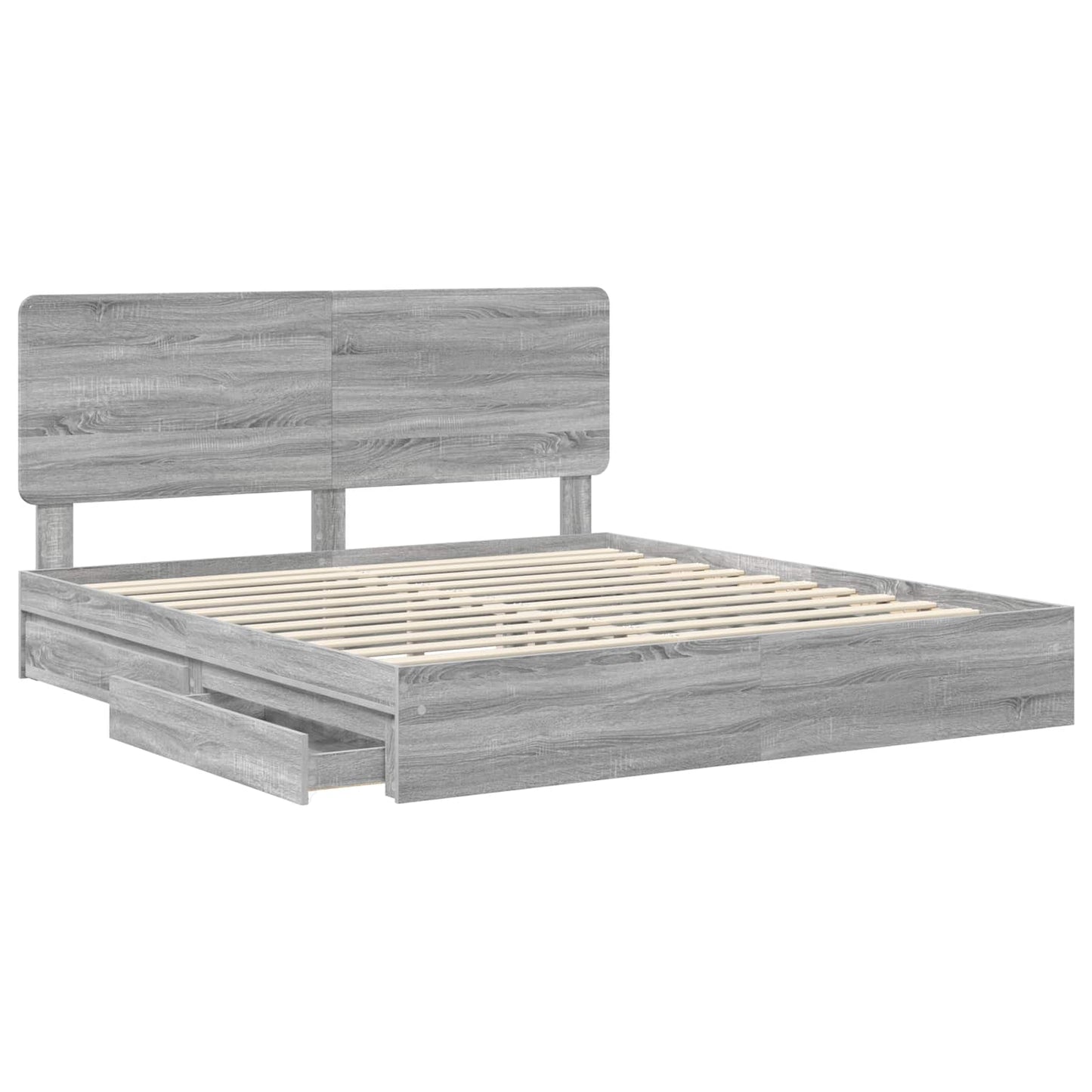 Storage Bed Grey Sonoma 180 x 200 cm Engineered Wood