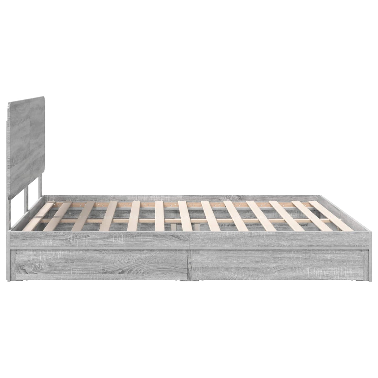 Storage Bed Grey Sonoma 180 x 200 cm Engineered Wood