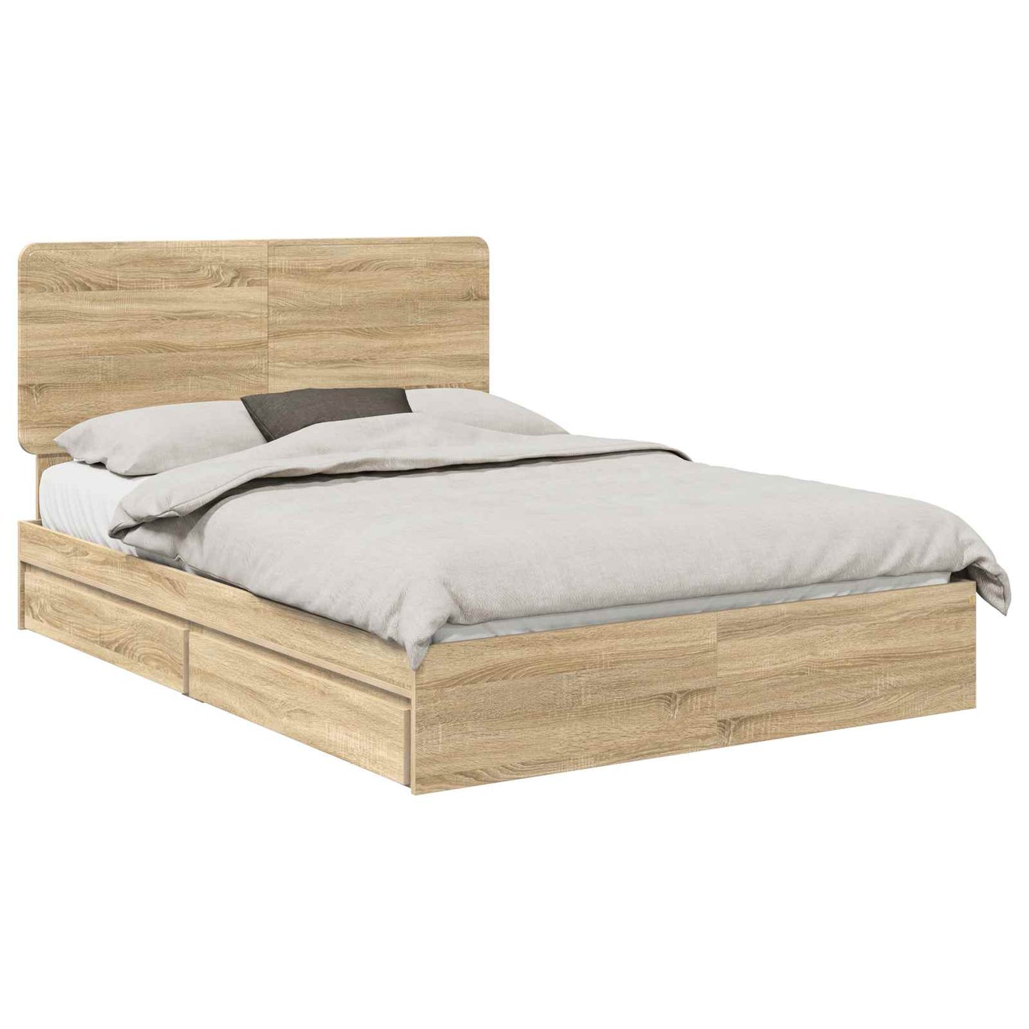 Storage Bed with Drawer Sonoma Oak 160 x 200 cm Engineered Wood