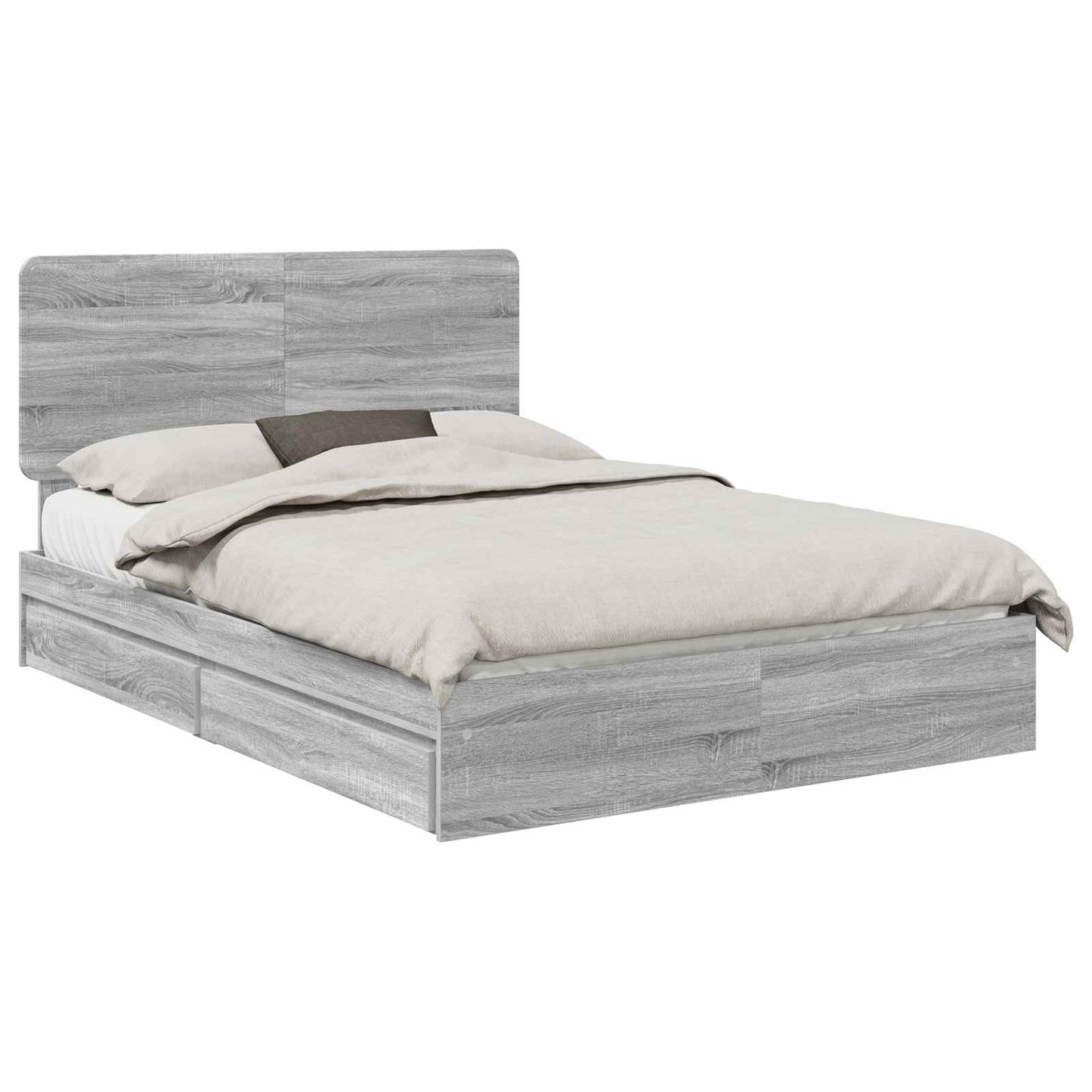 Storage Bed Grey Sonoma 160 x 200 cm Engineered Wood