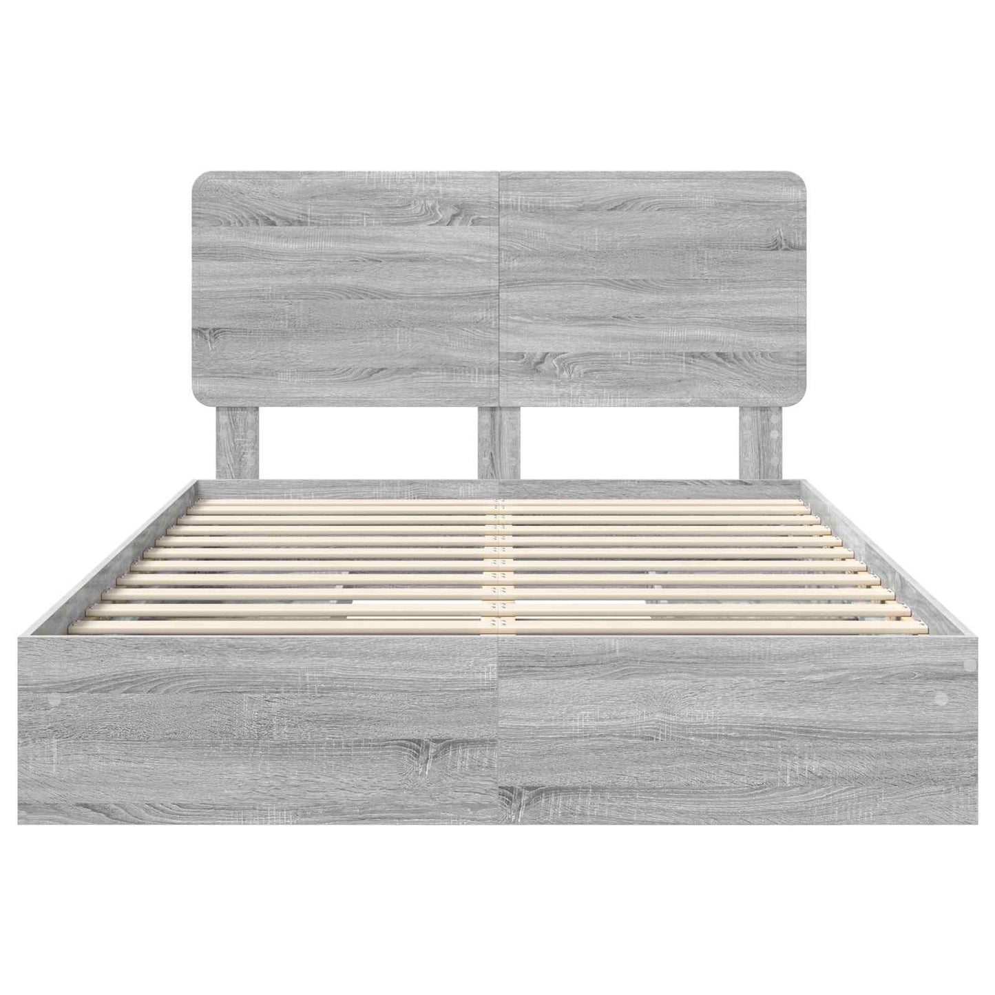 Storage Bed Grey Sonoma 160 x 200 cm Engineered Wood