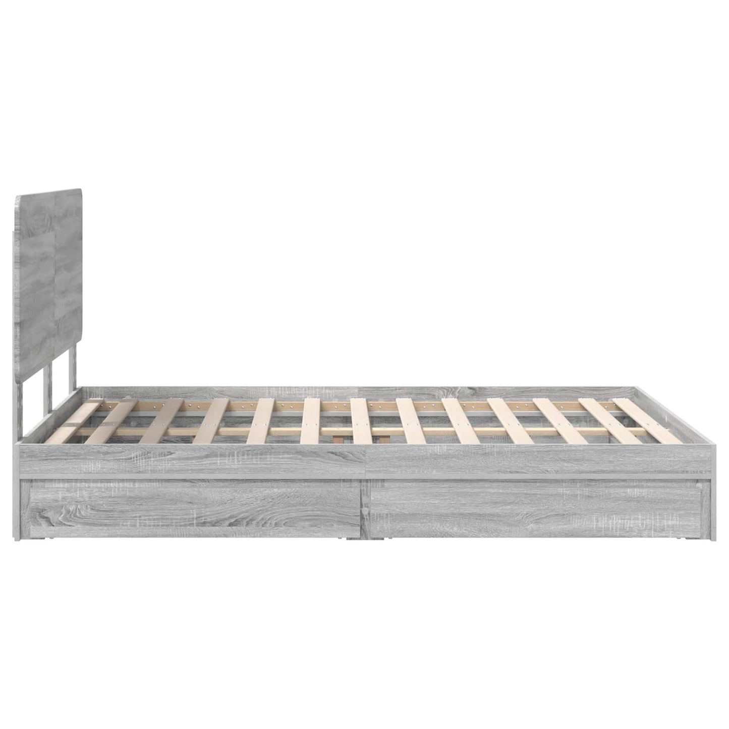 Storage Bed Grey Sonoma 160 x 200 cm Engineered Wood