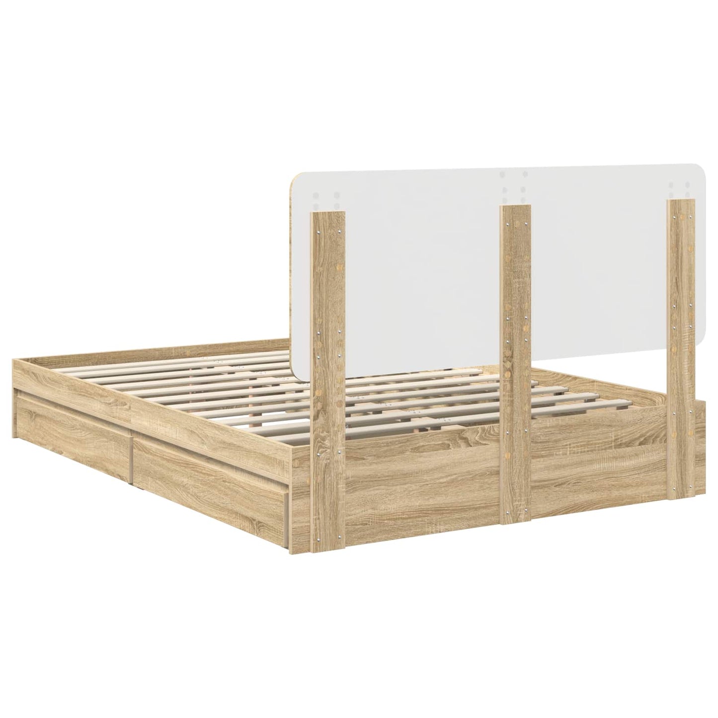 Storage Bed with Drawer Sonoma Oak 150 x 200 cm Engineered Wood