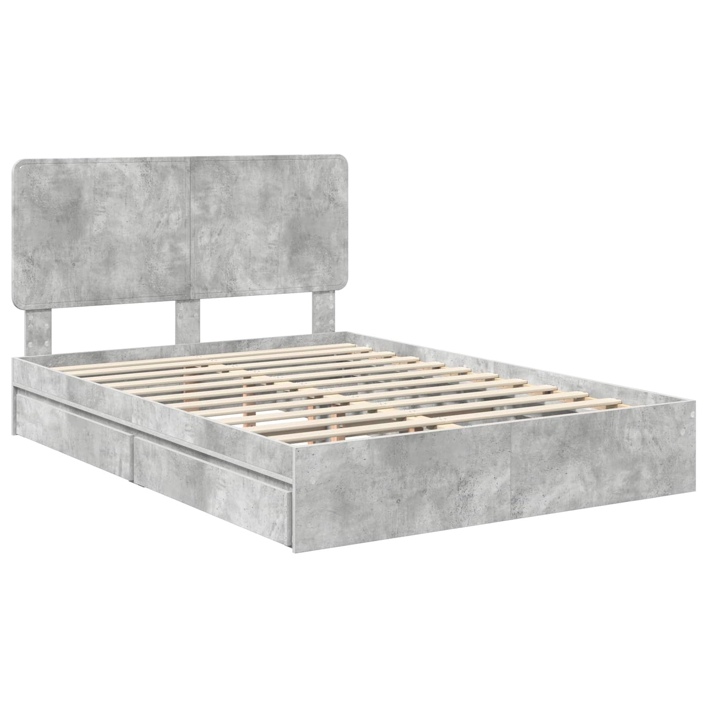 Storage Bed Concrete Grey 150 x 200 cm Engineered Wood
