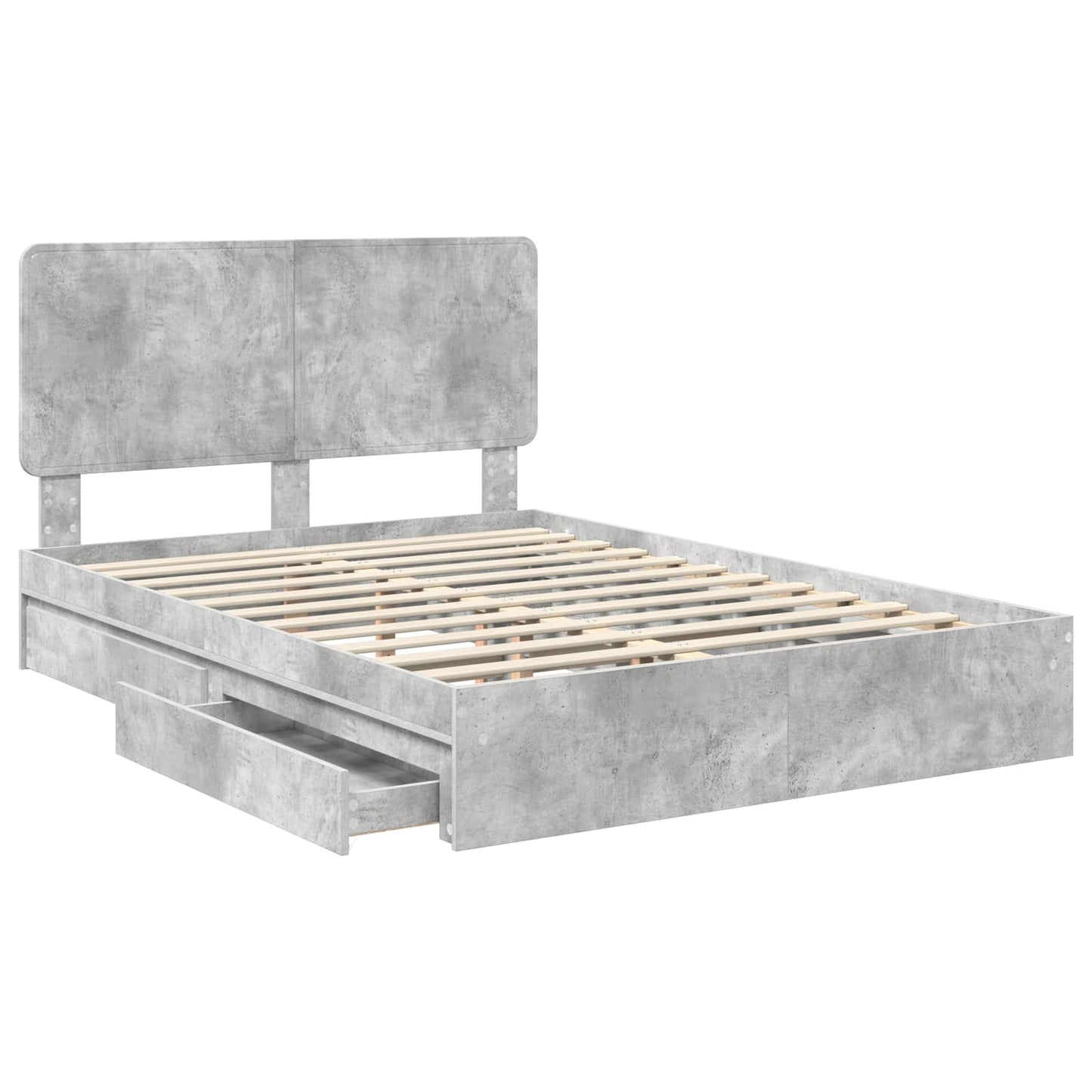 Storage Bed Concrete Grey 150 x 200 cm Engineered Wood