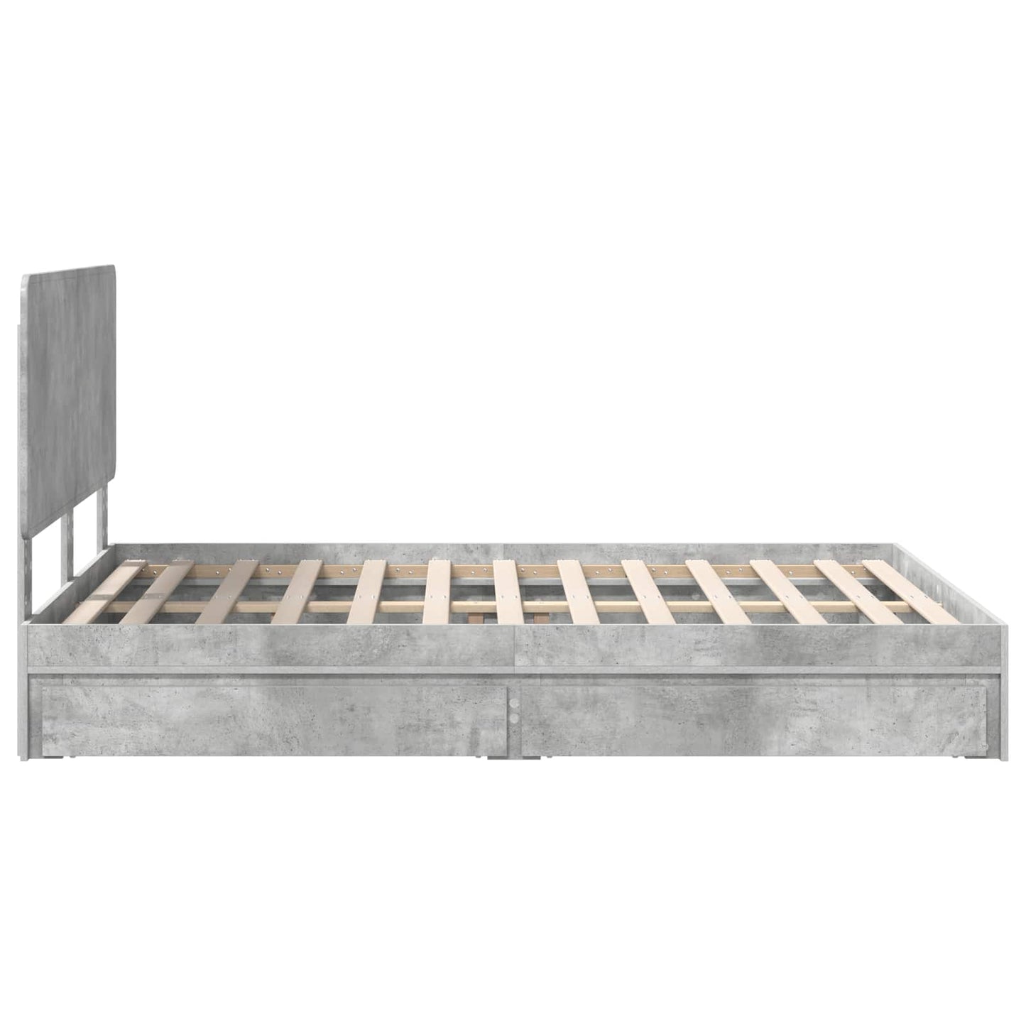 Storage Bed Concrete Grey 150 x 200 cm Engineered Wood