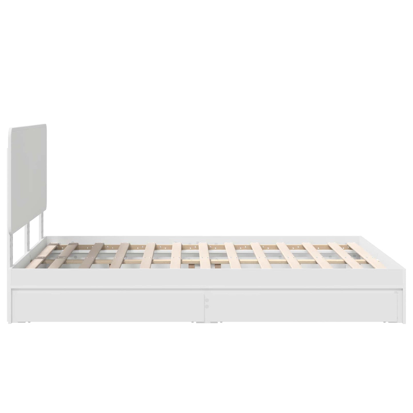 Storage Bed with Headboard White 140 x 200 cm Engineered Wood
