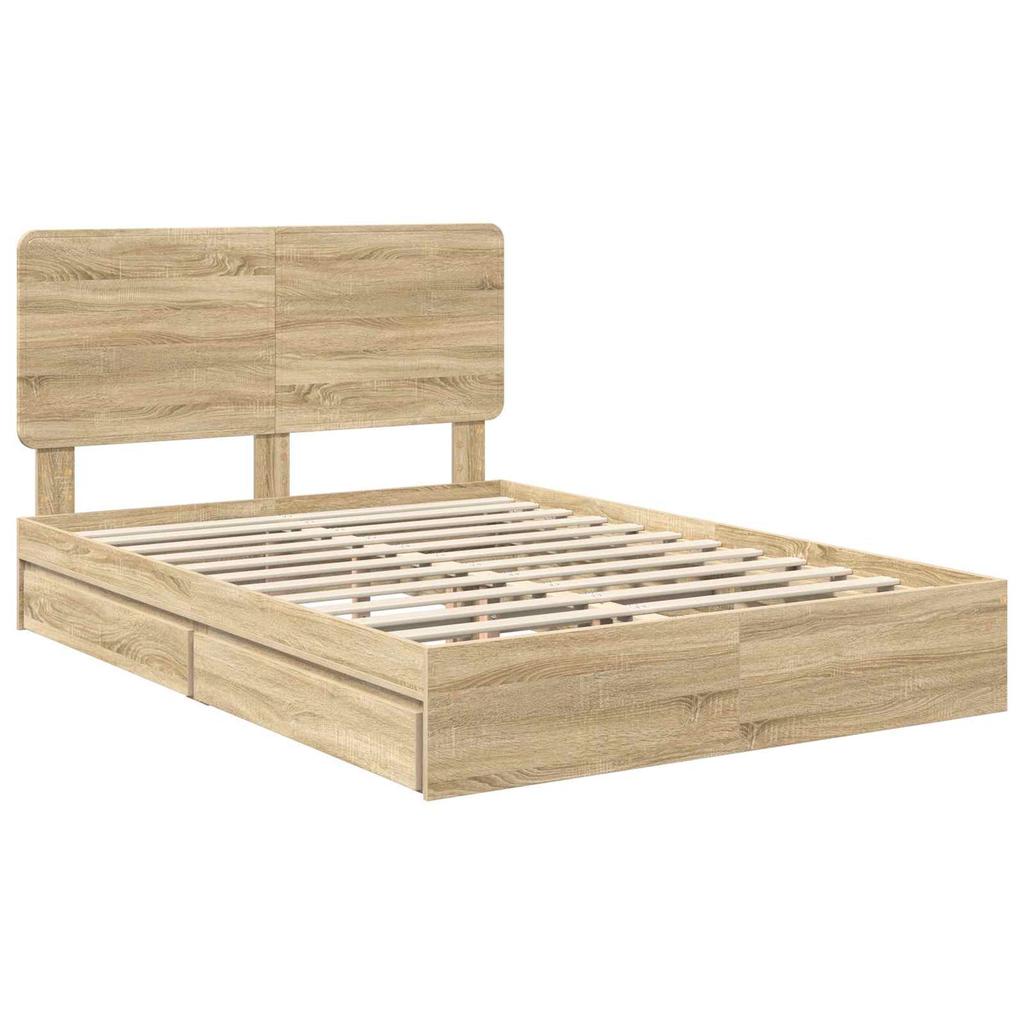 Storage Bed with Drawer Sonoma Oak 140 x 200 cm Engineered Wood