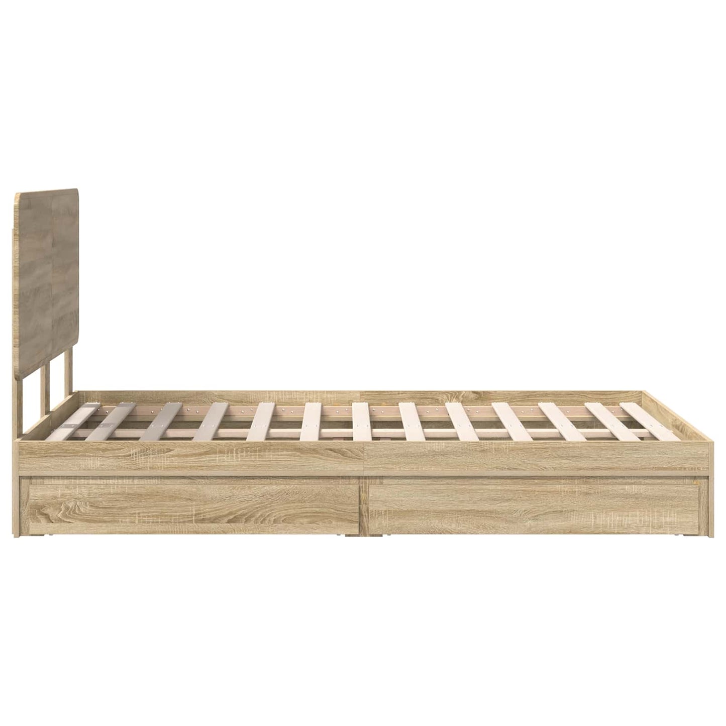 Storage Bed with Drawer Sonoma Oak 135 x 190 cm Engineered Wood