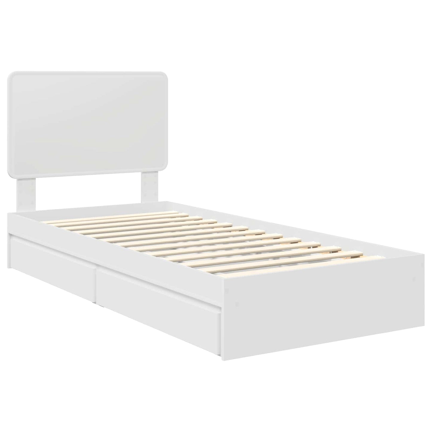 Storage Bed with Headboard White 90 x 200 cm Engineered Wood