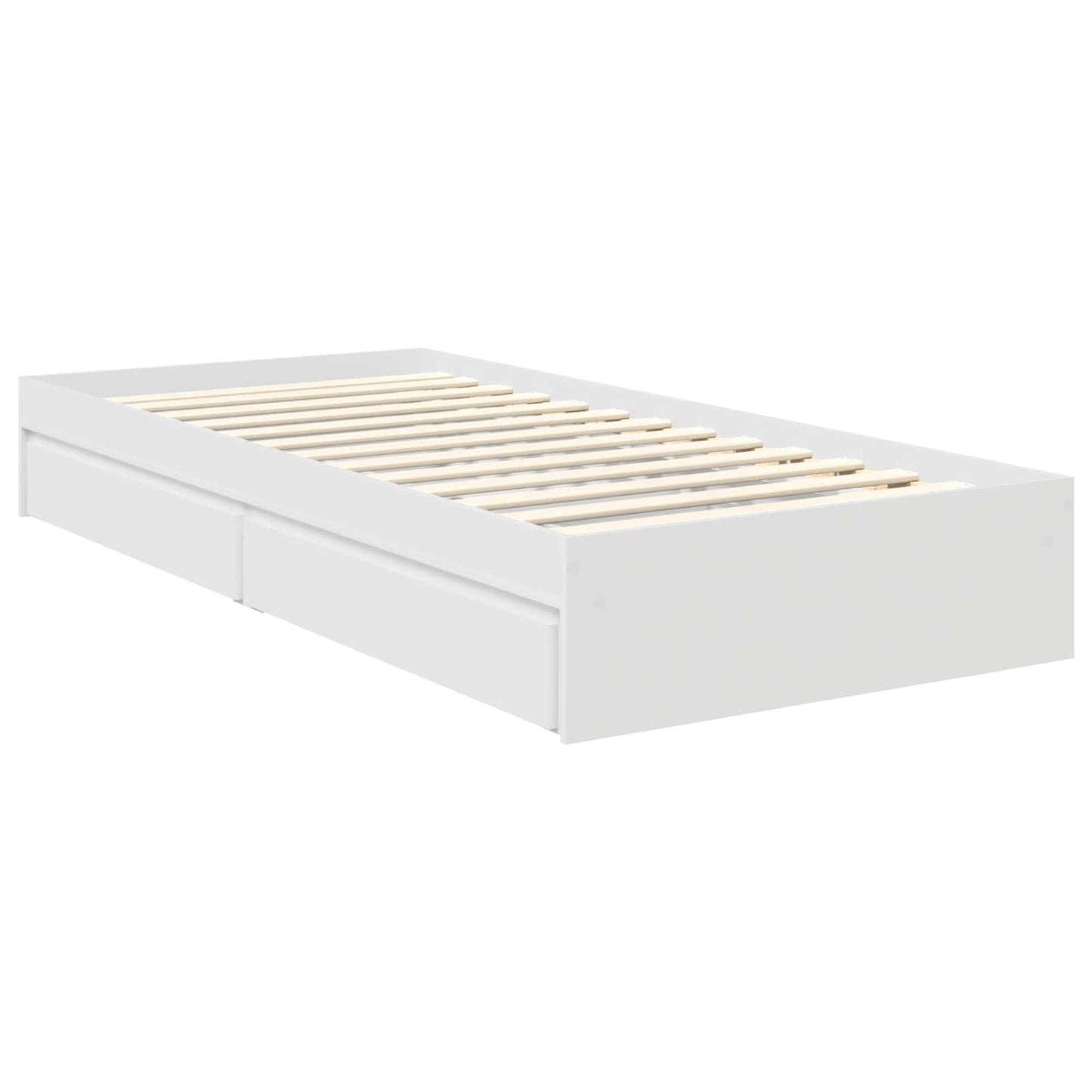 Storage Bed with Headboard White 90 x 200 cm Engineered Wood