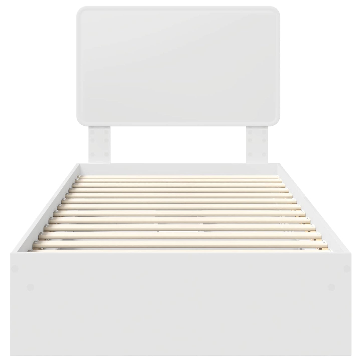 Storage Bed with Headboard White 90 x 200 cm Engineered Wood