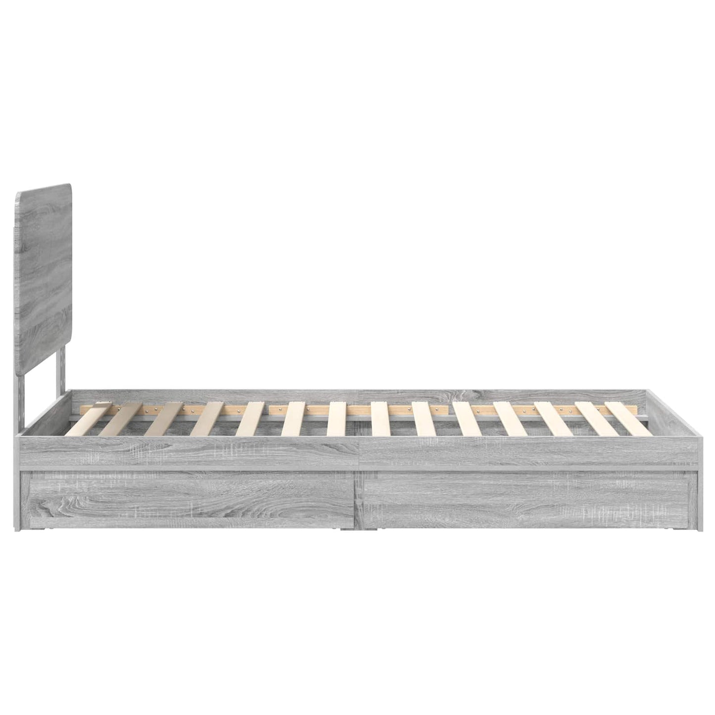 Storage Bed with Drawer Grey Sonoma 90 x 200 cm Engineered Wood