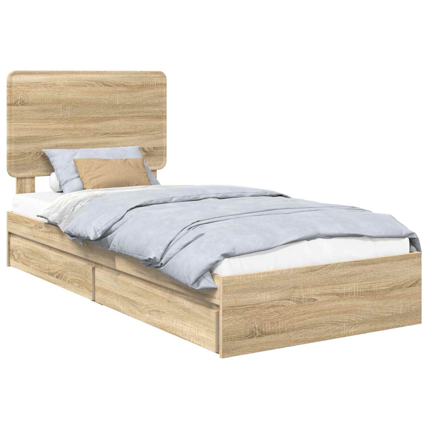 Storage Bed with Drawer Sonoma Oak 90 x 190 cm Engineered Wood