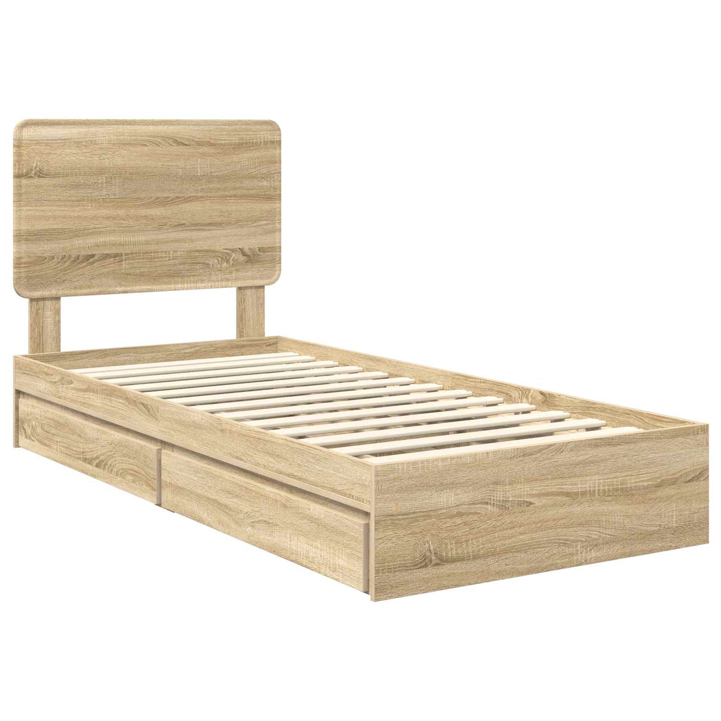 Storage Bed with Drawer Sonoma Oak 90 x 190 cm Engineered Wood