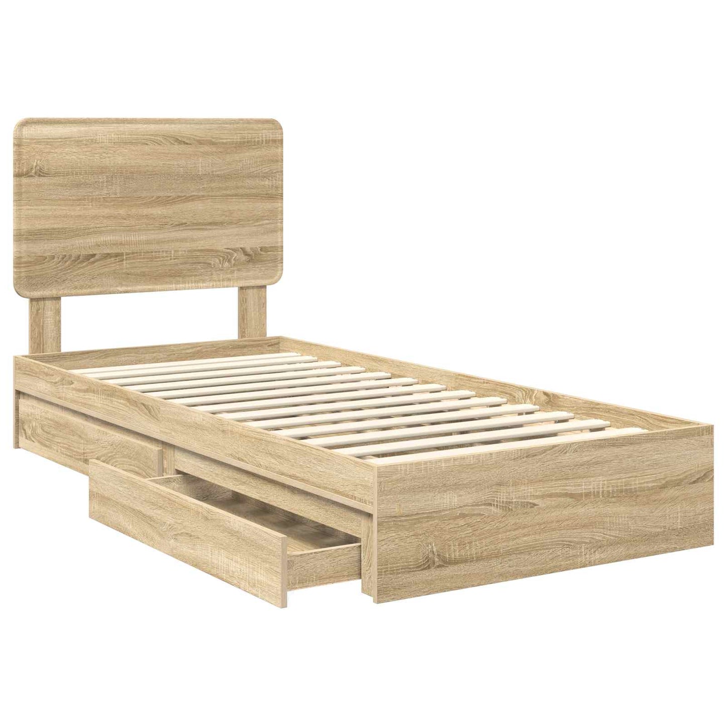 Storage Bed with Drawer Sonoma Oak 75 x 190 cm Engineered Wood