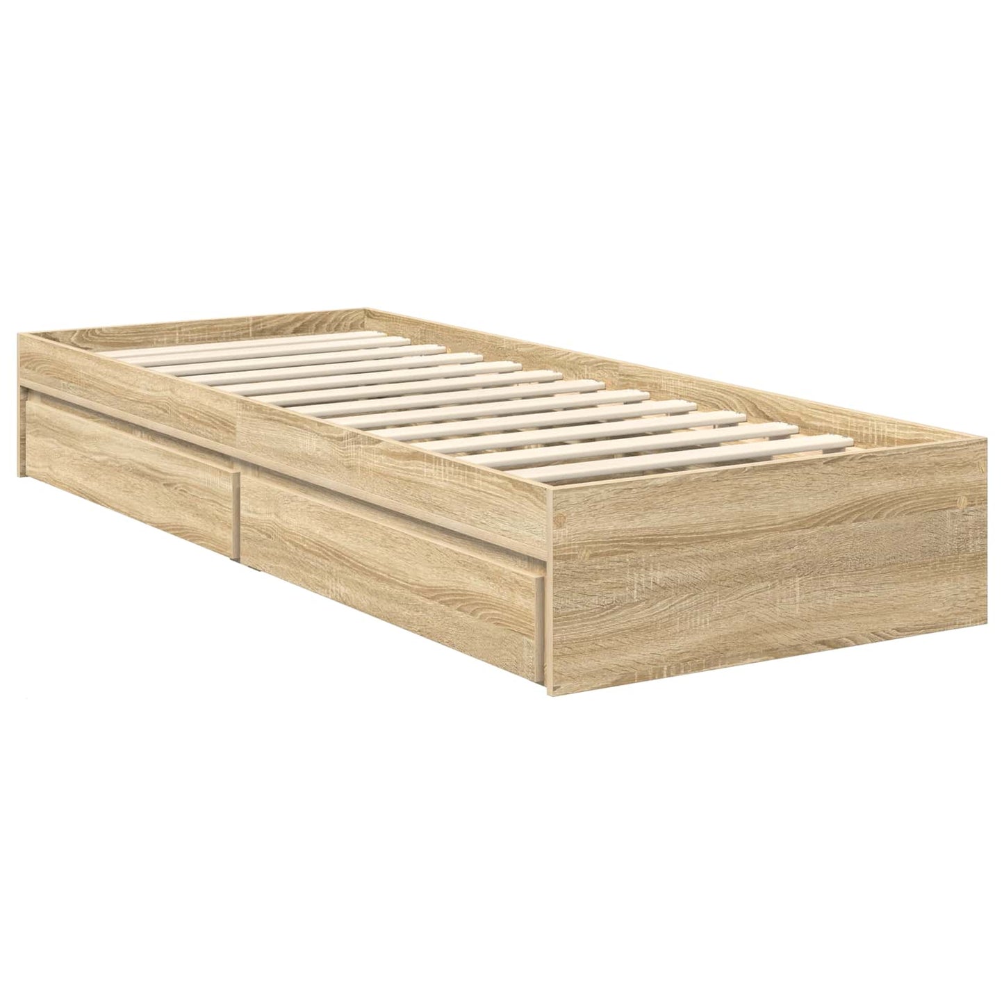 Storage Bed with Drawer Sonoma Oak 75 x 190 cm Engineered Wood