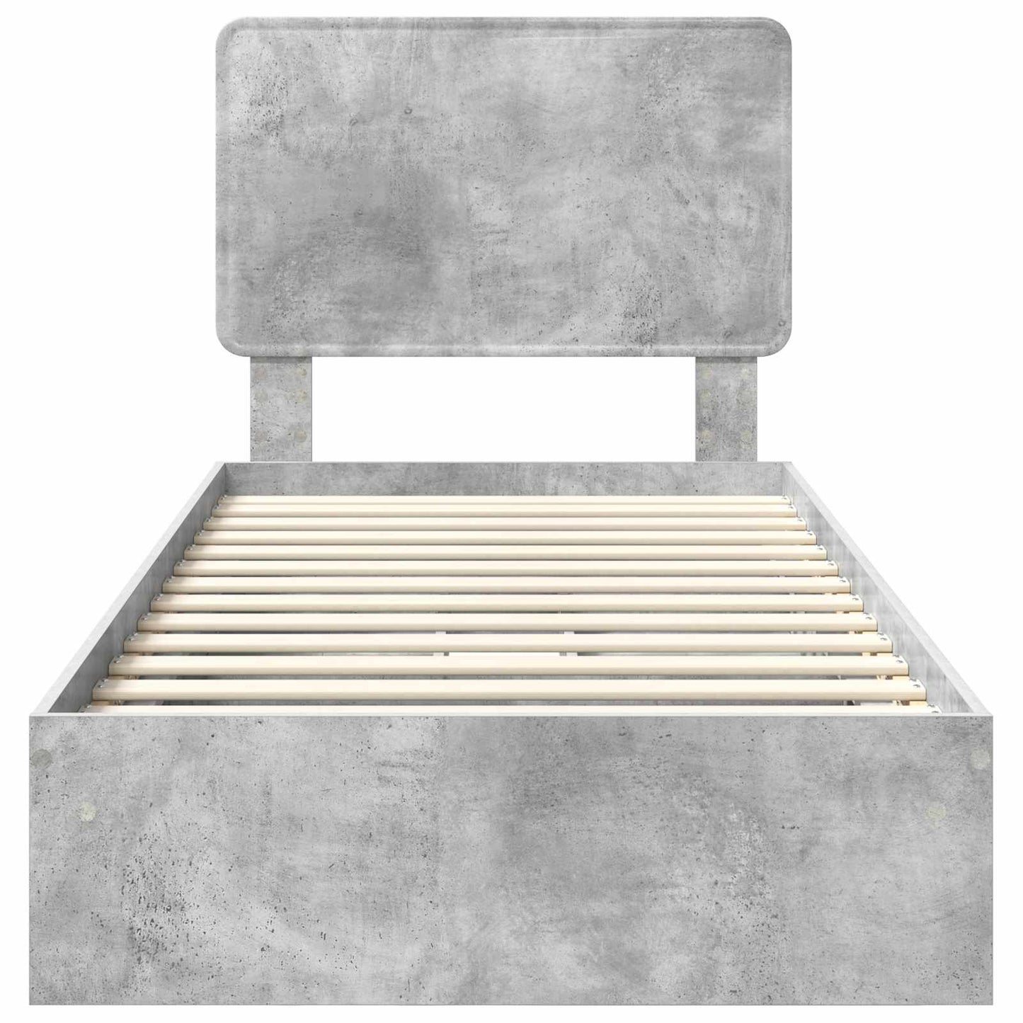 Storage Bed Concrete Grey 75 x 190 cm Engineered Wood