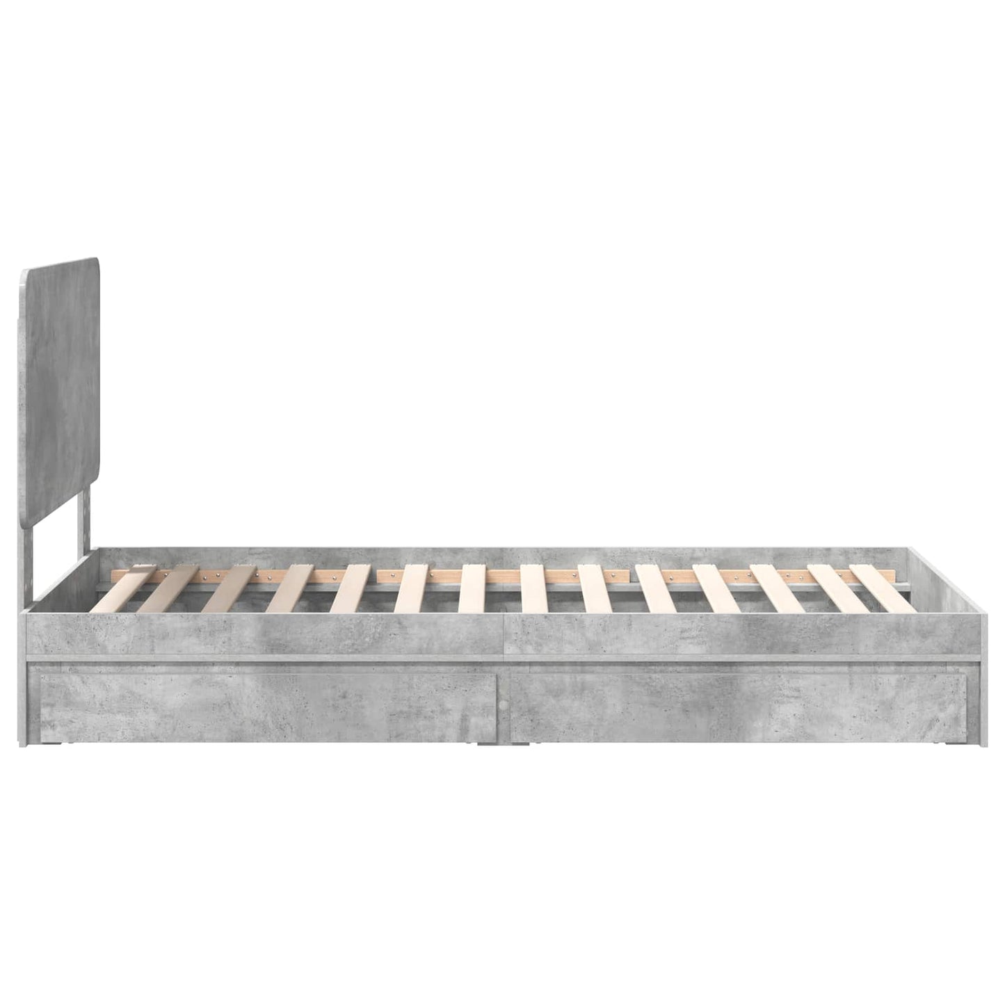 Storage Bed Concrete Grey 75 x 190 cm Engineered Wood