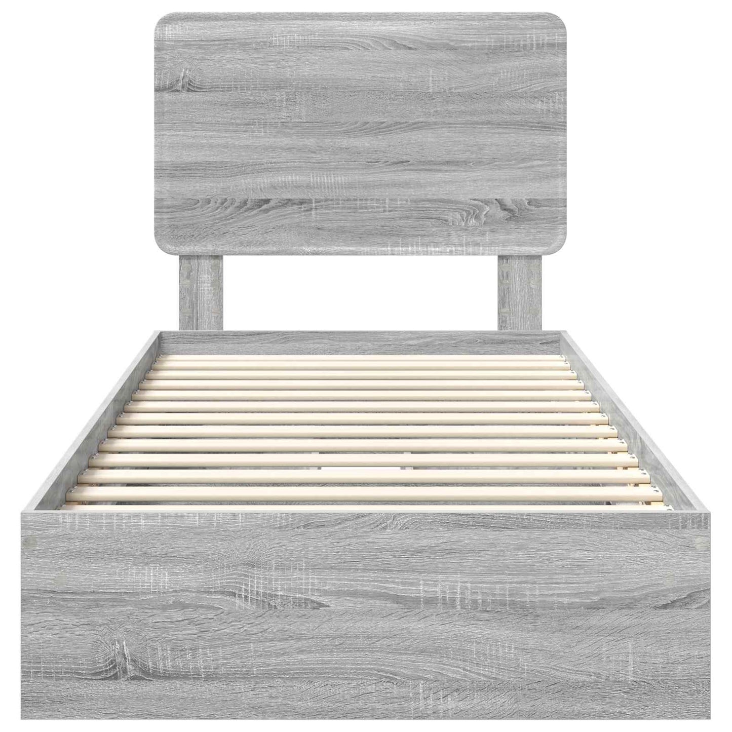 Storage Bed with Drawer Grey Sonoma 75 x 190 cm Engineered Wood