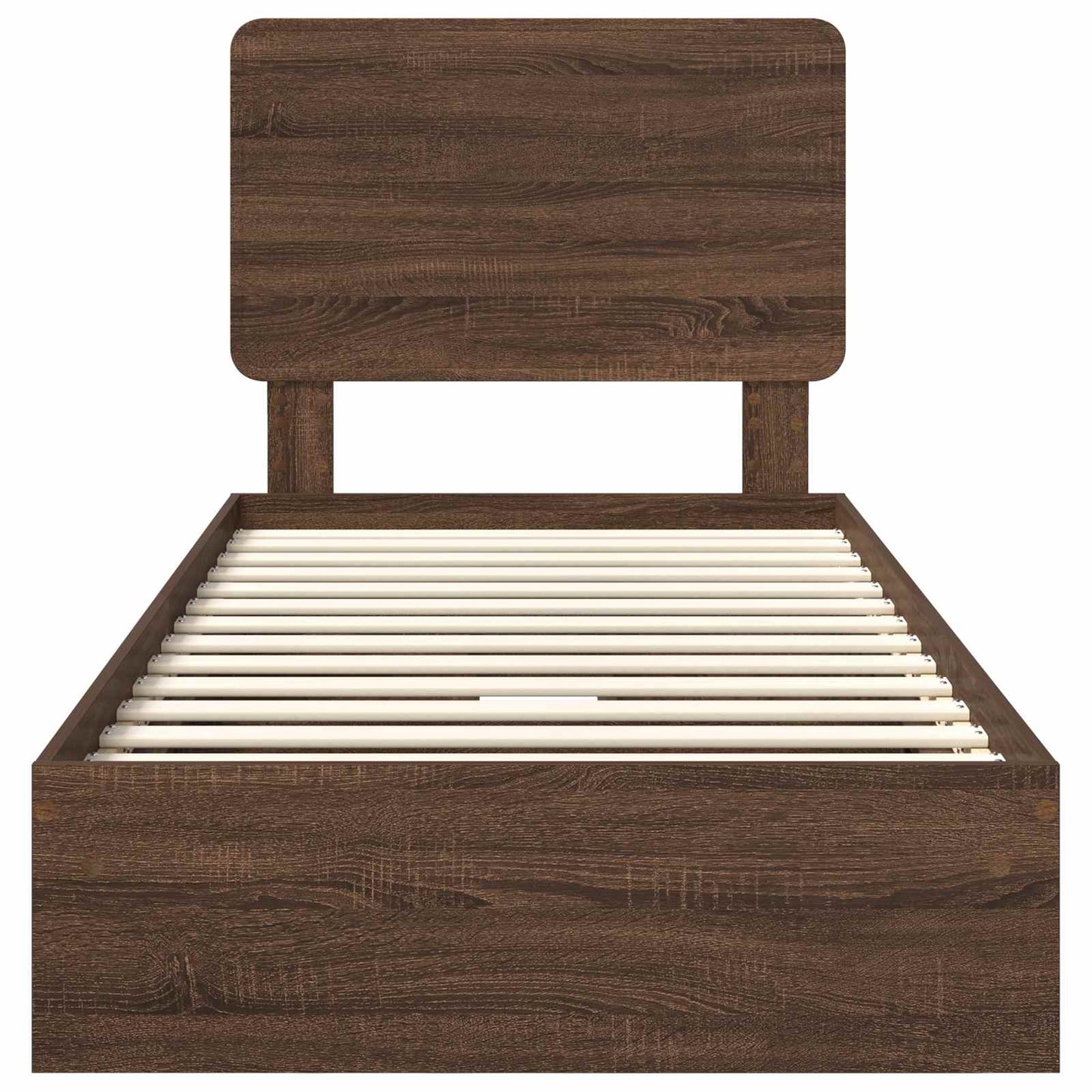 Storage Bed with Drawer Brown Oak 75 x 190 cm Engineered Wood