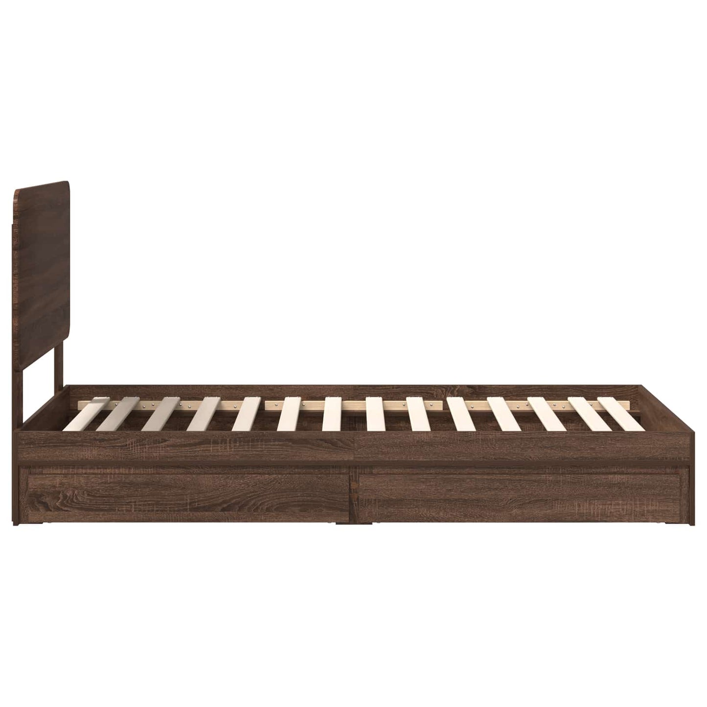 Storage Bed with Drawer Brown Oak 75 x 190 cm Engineered Wood