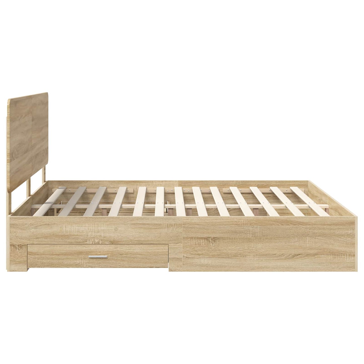 Bed Frame with Drawer Sonoma Oak 200 x 200 cm Engineered Wood