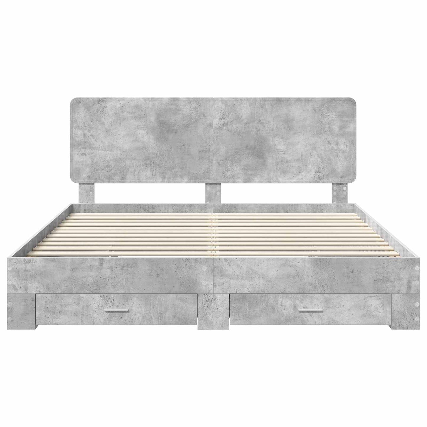Bed Frame Concrete Grey 200 x 200 cm Engineered Wood