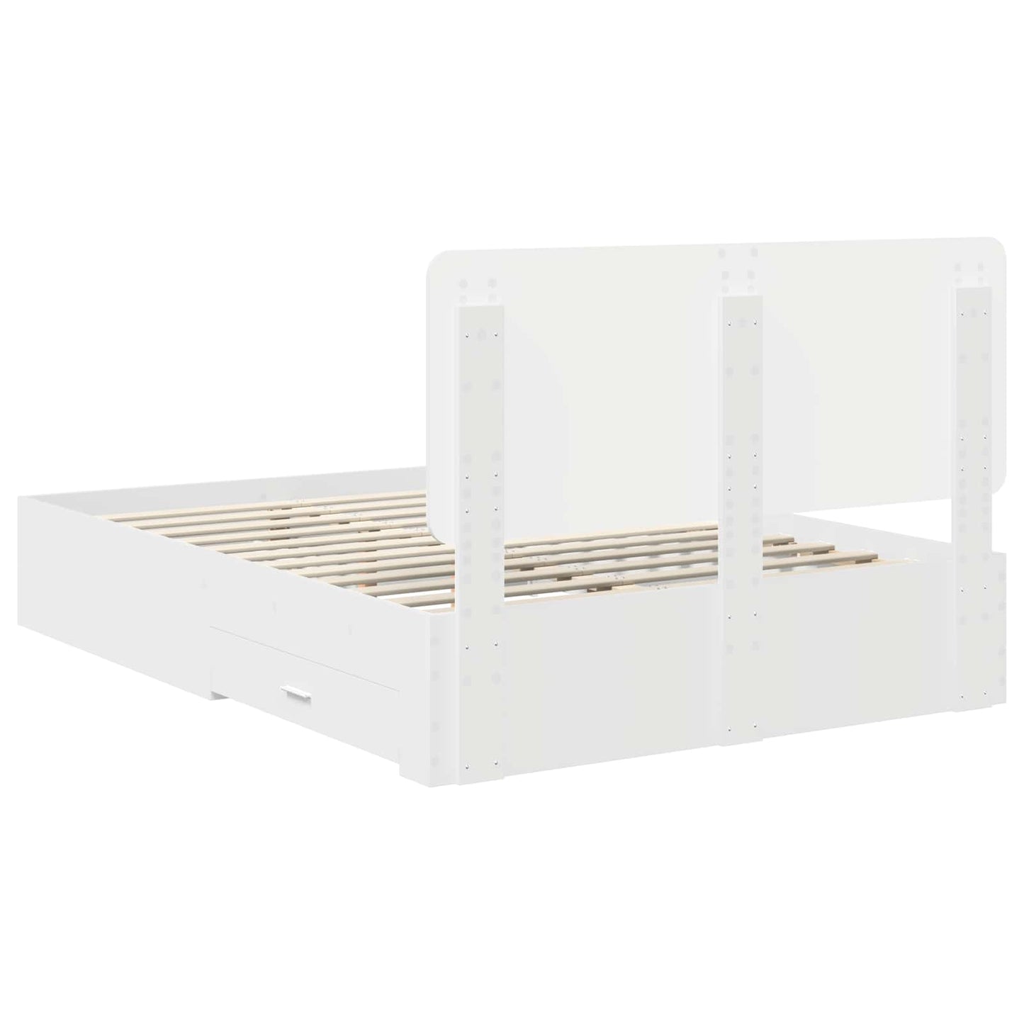 Bed Frame with Headboard White 160 x 200 cm Engineered Wood