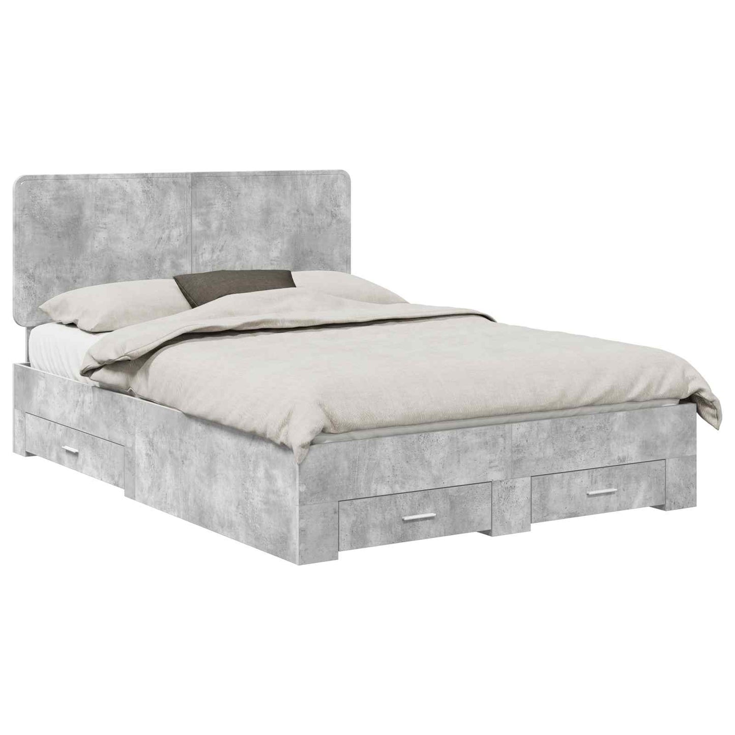 Bed Frame Concrete Grey 160 x 200 cm Engineered Wood