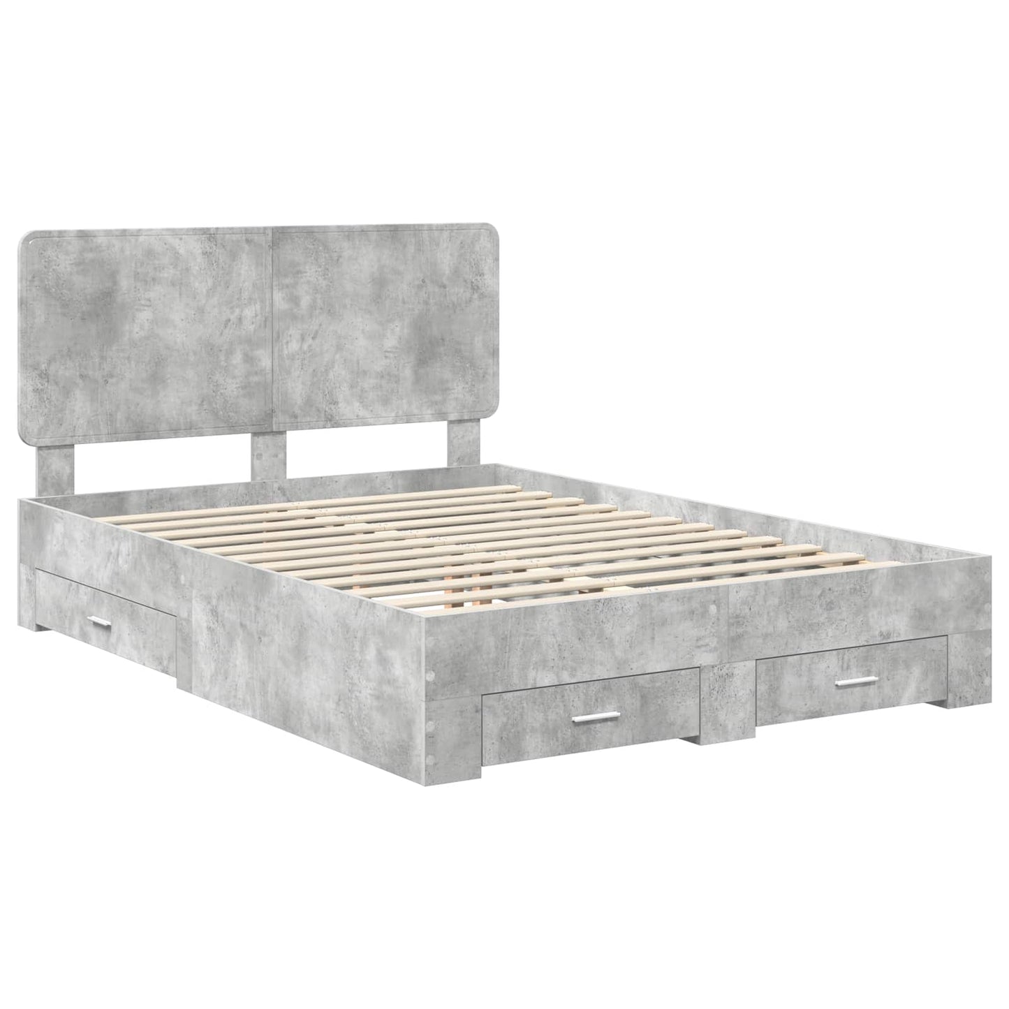 Bed Frame Concrete Grey 160 x 200 cm Engineered Wood